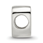 Sterling Silver 925 Letter V Script Bead with Polished Finish